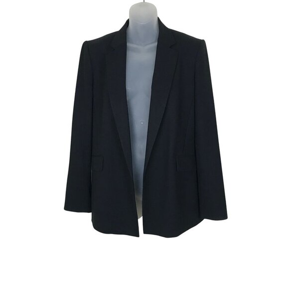 Theory Sedeia Black Open Front Blazer 100% Virgin Wool Size 6 - Picture 3 of 8